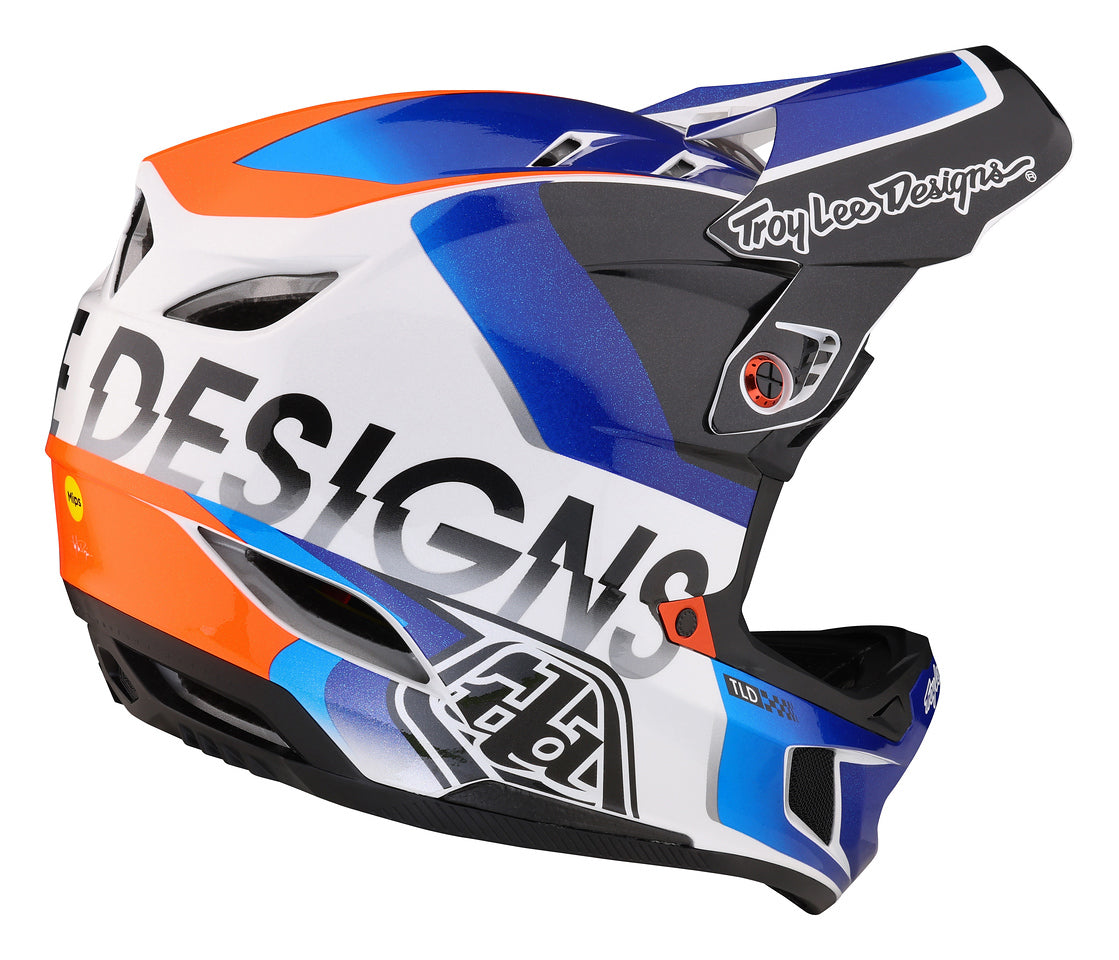 Casco Troy Lee Designs D4 Composite Qualifier White / Blue Navy